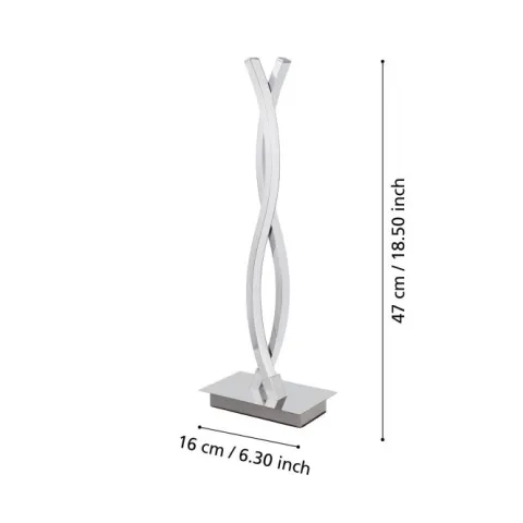 Candeeiro de Mesa LED com Dois Perfis Curvos em Metal Cromado LASANA 2 EGLO 96105