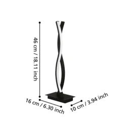 Candeeiro de Mesa LED com Dois Perfis Curvos em Metal Preto LASANA 3 EGLO 99318