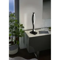 Candeeiro de Mesa LED com Dois Perfis Curvos em Metal Preto LASANA 3 EGLO 99318