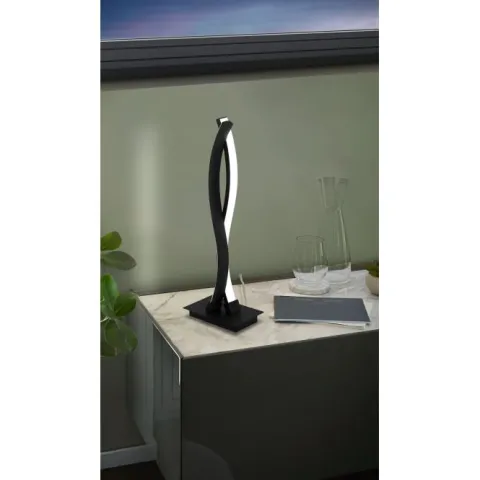 Candeeiro de Mesa LED com Dois Perfis Curvos em Metal Preto LASANA 3 EGLO 99318
