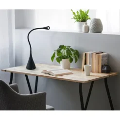 Candeeiro de Mesa LED com Pescoço Flexível Preto e Alumínio SNAPORA EGLO 94677