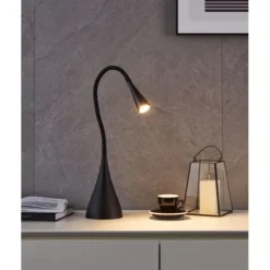 Candeeiro de Mesa LED com Pescoço Flexível Preto e Alumínio SNAPORA EGLO 94677