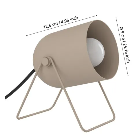 Candeeiro de Mesa Minimalista com Abajur Inclinado Areia TILSTON EGLO 44165