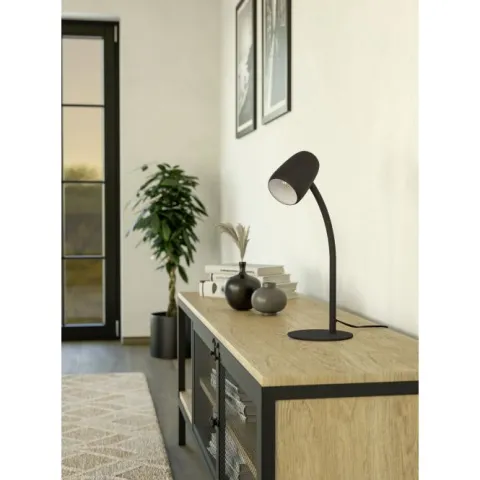 Candeeiro de Mesa Preto Mate Articulado CARLO EGLO 901828