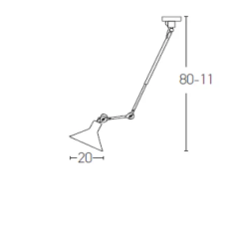 Candeeiro de Parede 1L STEEL BLACK PZA19219 Zambelis preto