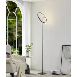 Candeeiro de Pé CASTELPOTO EGLO - Aço Preto, LED 3000K, Dimmer Tátil, 180cm 901972