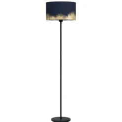 Candeeiro de Pé CASUARITA EGLO - Veludo Azul Escuro com Detalhes Dourados 39976
