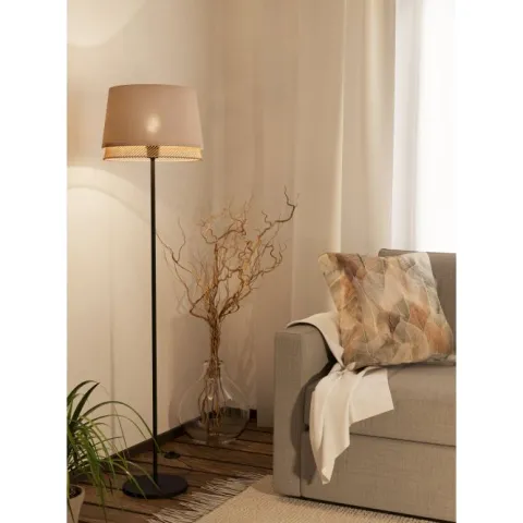 Candeeiro de pé com Abajures em Linho e Bambu TABLEY EGLO 43978