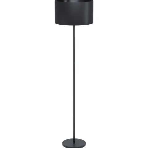 Candeeiro de Pé com Abajur Redondo em Tecido Preto MASERLO 1 EGLO 99046