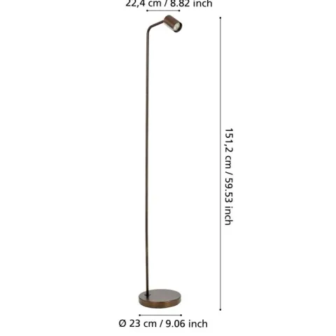 Candeeiro de pé com acabamento em bronze escovado RIGOMAGNO EGLO 901867