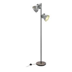 Candeeiro de pé com base metal preto e painel madeira BARNSTAPLE EGLO 49722