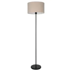 Candeeiro de pé com base metálica preta e abajur de linho natural FENIGLIA EGLO 900862