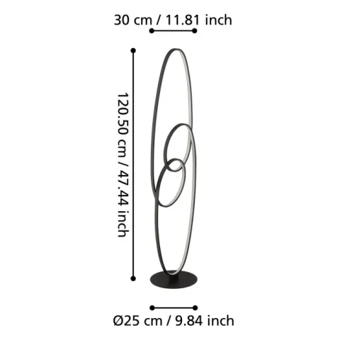 Candeeiro de pé com LED integrado e design moderno GIANELLA EGLO 901015