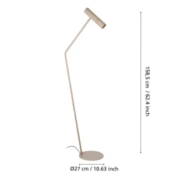 Candeeiro de pé cor de areia com detalhes em latão escovado CAMINIA EGLO 901155