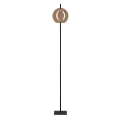 Candeeiro de Pé CORDOBA com Base em Aço Preto e Esfera de Vidro Cobre 390253