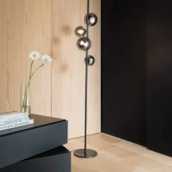 Candeeiro de pé dourado Perlage PT4 - Ideal Lux