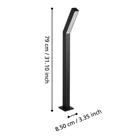 Candeeiro de Pé Exterior Preto com LED UGENTO EGLO 900993
