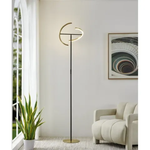 Candeeiro de pé LED CASTELPOTO EGLO – Design em latão escovado com orientação ajustável 901973