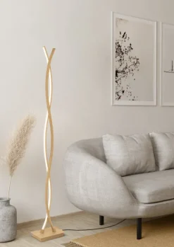 Candeeiro de pé LED com aparência de madeira LASANA 4 EGLO 901107