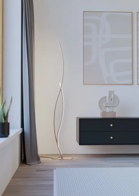 Candeeiro de pé LED com aspeto em madeira GRISOLIA EGLO 901214