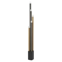 Candeeiro de Pé LED com Base de Metal Preto e Barras Douradas ESTANTERIOS EGLO 39908