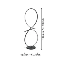 Candeeiro de pé LED com design curvo preto e branco SERPINS EGLO 901271
