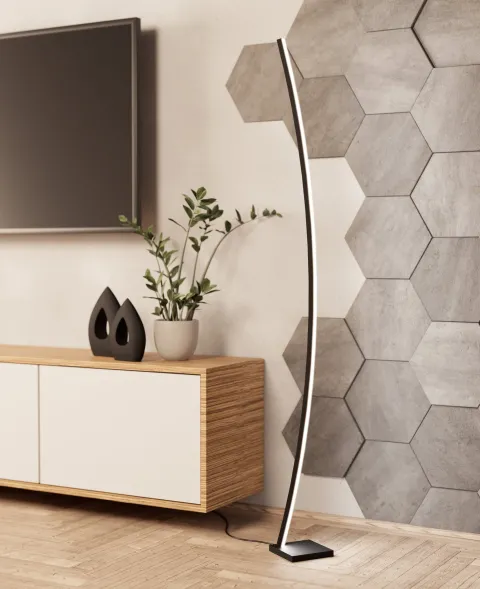 Candeeiro de pé LED com perfil curvado em aço e plástico PICACHA EGLO 99715