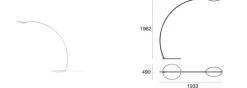 Candeeiro de Pé led Diphy Branco Alumínio 520mm Stilnovo 8165