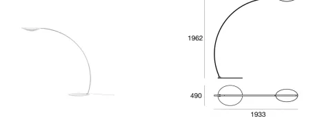 Candeeiro de Pé led Diphy Branco Alumínio 520mm Stilnovo 8165