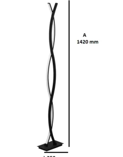 Candeeiro de Pé Led Eglo Lasana 3 Preto 99319
