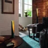 Candeeiro de pé LED em tubo metálico preto com interior dourado BARBOTTO EGLO 97584