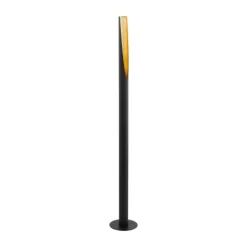 Candeeiro de pé LED em tubo metálico preto com interior dourado BARBOTTO EGLO 97584