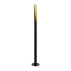 Candeeiro de pé LED em tubo metálico preto com interior dourado BARBOTTO EGLO 97584