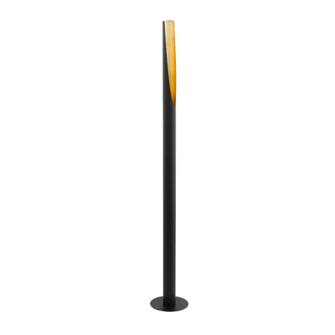 Candeeiro de pé LED em tubo metálico preto com interior dourado BARBOTTO EGLO 97584
