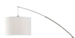 Candeeiro de Pé NADINA com Braço Extensível e Abajur em Tecido Branco 92206