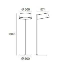 Candeeiro de Pé Oxygen FL2 Amarelo LED Stilnovo 8099
