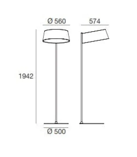 Candeeiro de Pé Oxygen FL2 Preto LED Stilnovo 8098