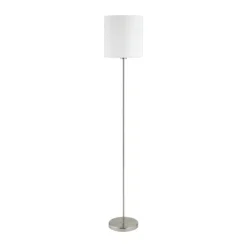 Candeeiro de Pé PASTERI com Base Níquel Mate e Abajur Branco 95164