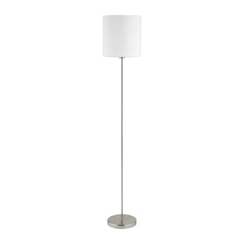Candeeiro de Pé PASTERI com Base Níquel Mate e Abajur Branco 95164