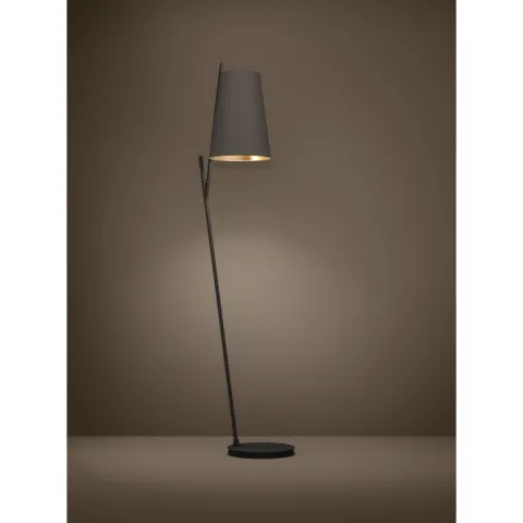 Candeeiro de Pé PETROSA com Abajur Cappuccino e Base Preta EGLO 390197