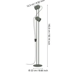 Candeeiro de Pé TILSTON Verde Musgo com Focos Orientáveis E14 44137