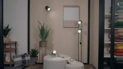 Candeeiro de Pé TILSTON Verde Musgo com Focos Orientáveis E14 44137