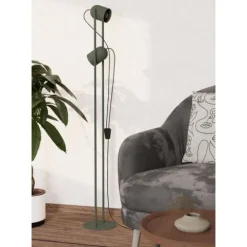 Candeeiro de Pé TILSTON Verde Musgo com Focos Orientáveis E14 44137