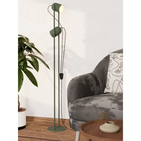 Candeeiro de Pé TILSTON Verde Musgo com Focos Orientáveis E14 44137
