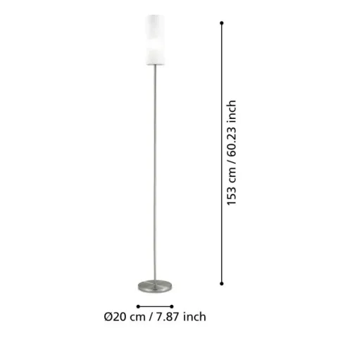 Candeeiro de Pé TROY 3 EGLO – Design Elegante com Vidro Acetinado 85982