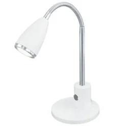 Candeeiro de secretária LED com Pescoço Ajustável Branco e Cromo FOX EGLO 92872