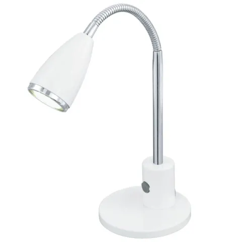 Candeeiro de secretária LED com Pescoço Ajustável Branco e Cromo FOX EGLO 92872