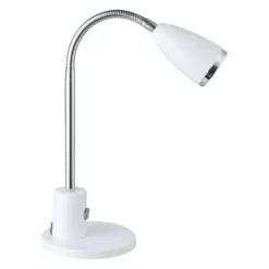 Candeeiro de secretária LED com Pescoço Ajustável Branco e Cromo FOX EGLO 92872