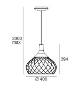 Candeeiro de Tecto Mongolfier Preto Stilnovo 8144