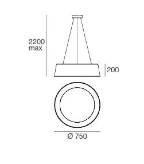 Candeeiro de Tecto Oxygen Amarelo LED Ø750mm Stilnovo 8095
